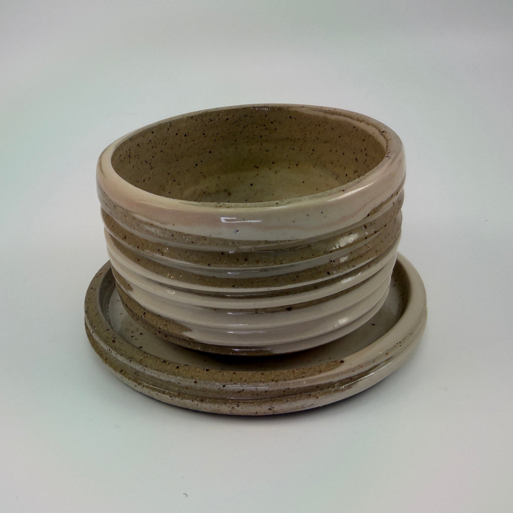 Marbled Carved Planter Set