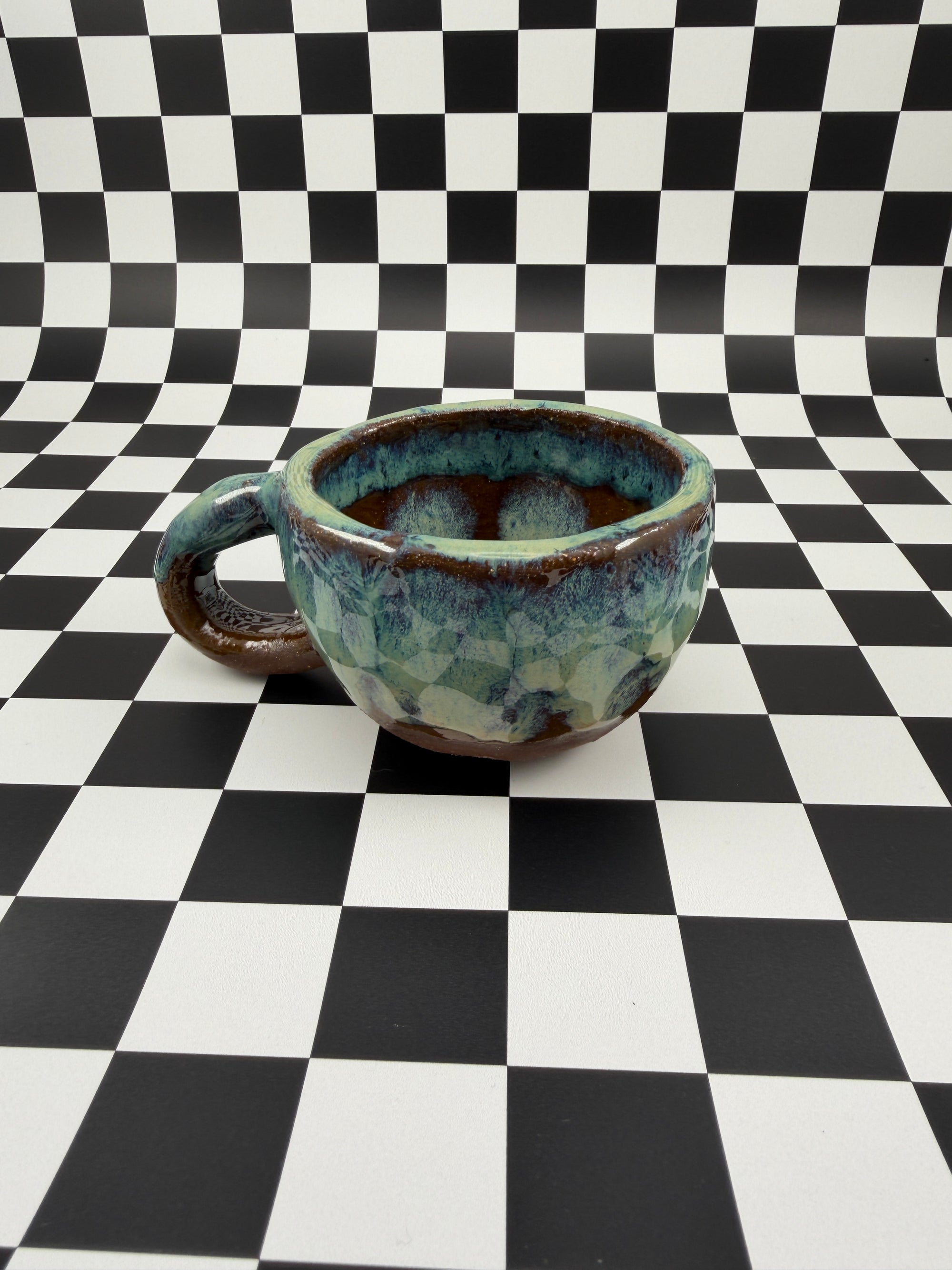 Celadon Dot Texture Cappuccino Mug