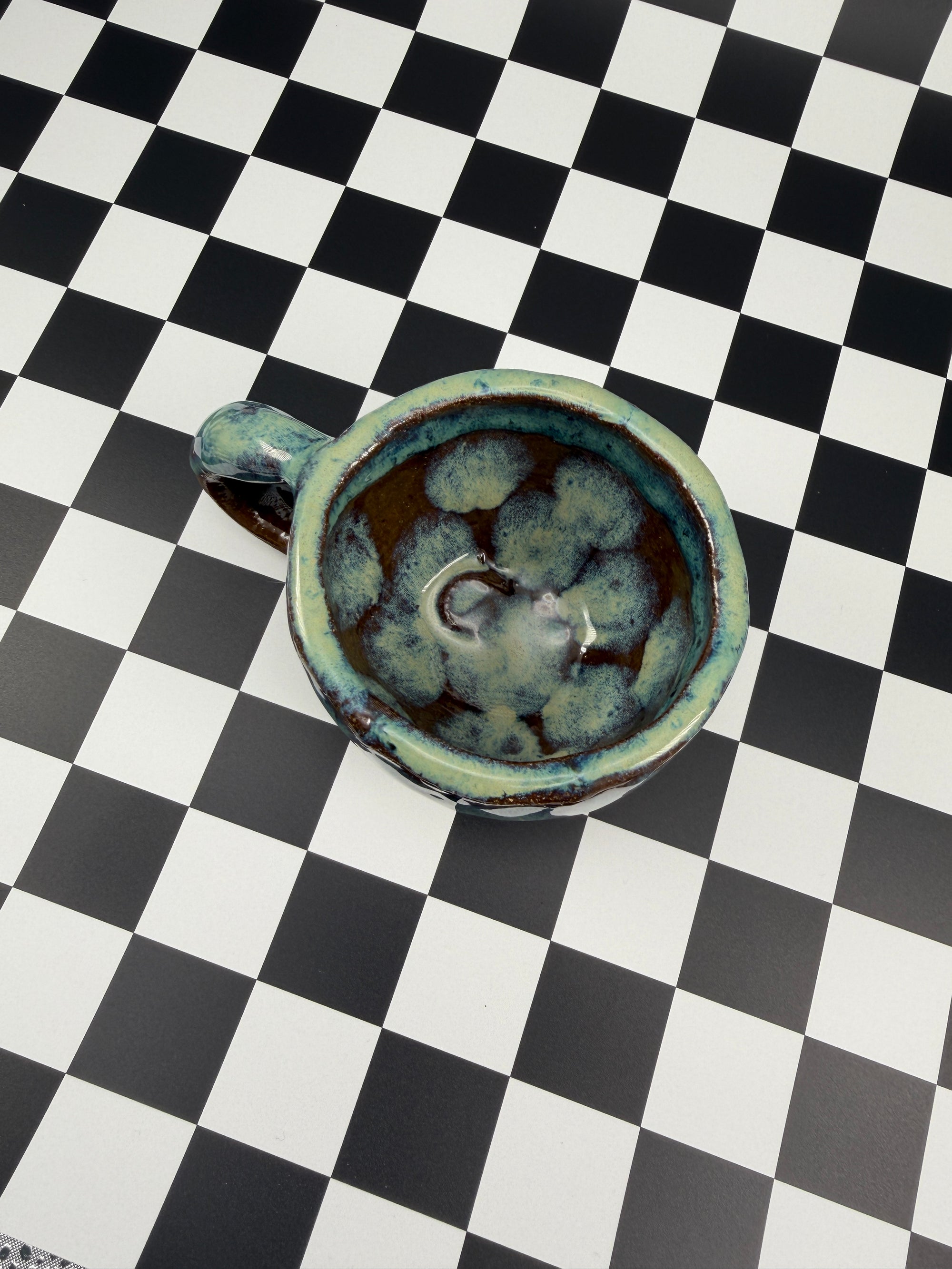 Celadon Dot Texture Cappuccino Mug