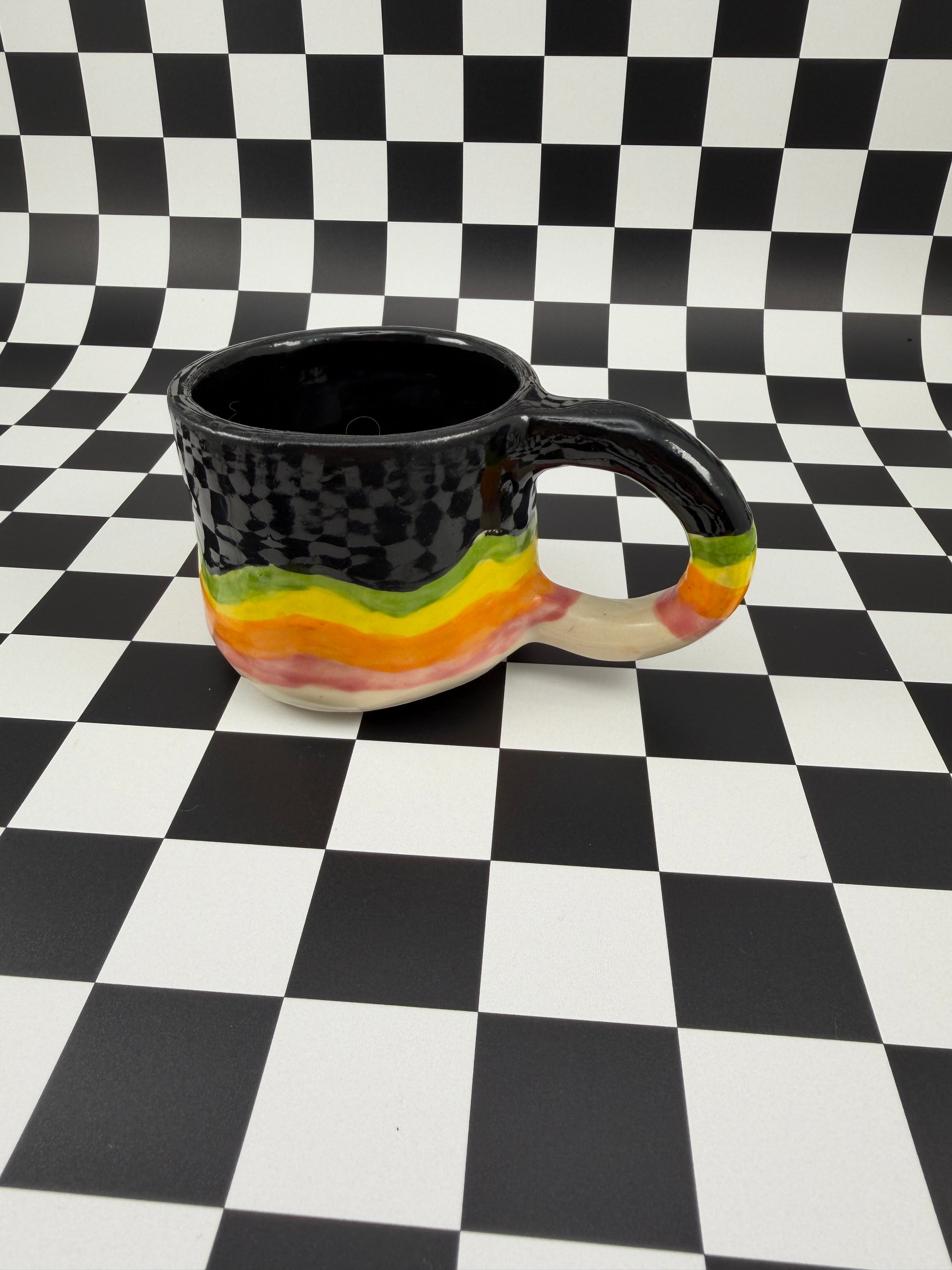 Rainbow Stripe Cappuccino Mug