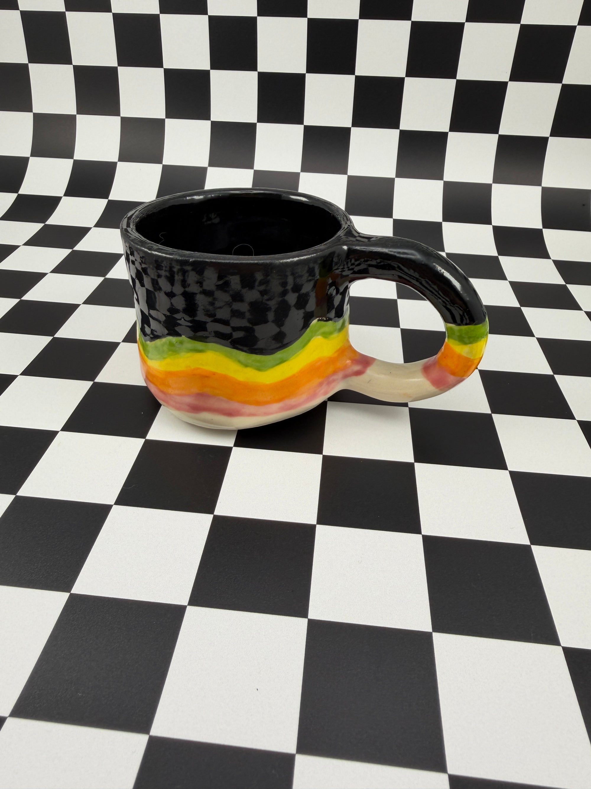 Rainbow Stripe Cappuccino Mug
