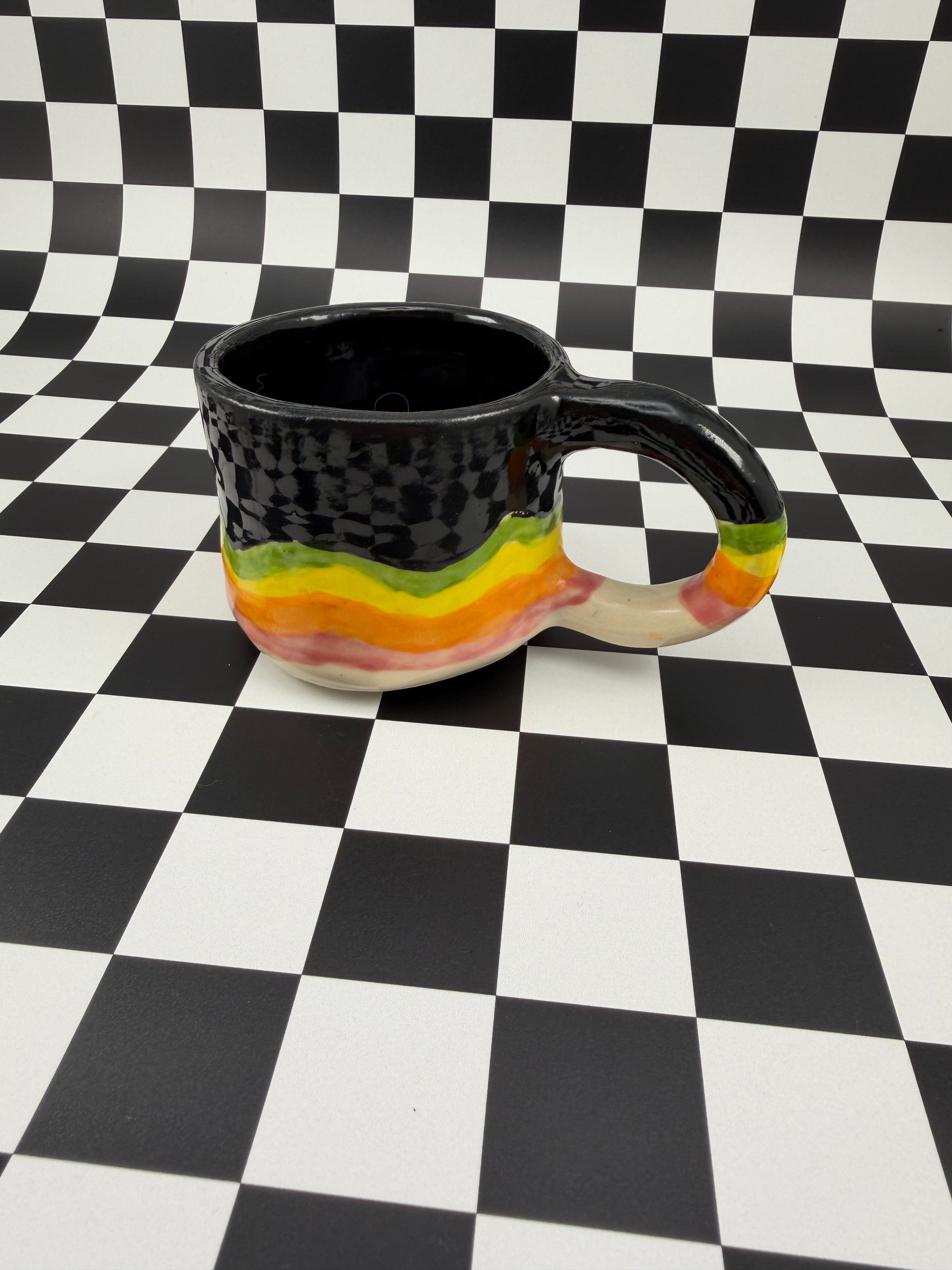 Rainbow Stripe Cappuccino Mug